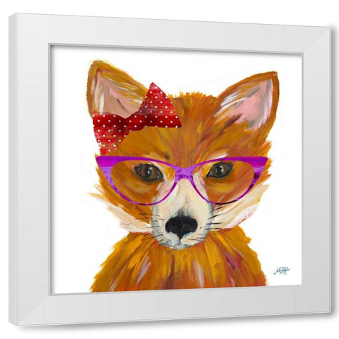 Very Foxy White Modern Wood Framed Art Print by DeRice, Julie