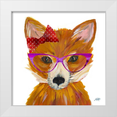 Very Foxy White Modern Wood Framed Art Print by DeRice, Julie