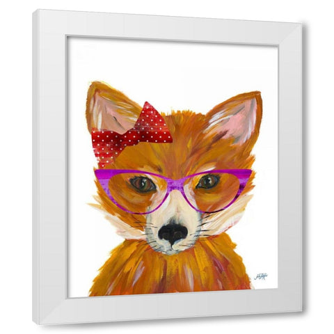 Nerdy Fox White Modern Wood Framed Art Print by DeRice, Julie
