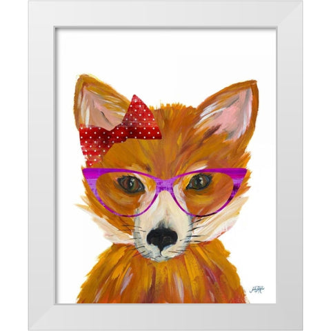 Nerdy Fox White Modern Wood Framed Art Print by DeRice, Julie