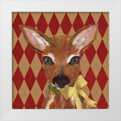 Holiday Animals II White Modern Wood Framed Art Print by DeRice, Julie