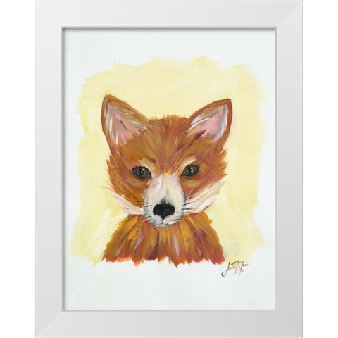 Foxy Fox White Modern Wood Framed Art Print by DeRice, Julie