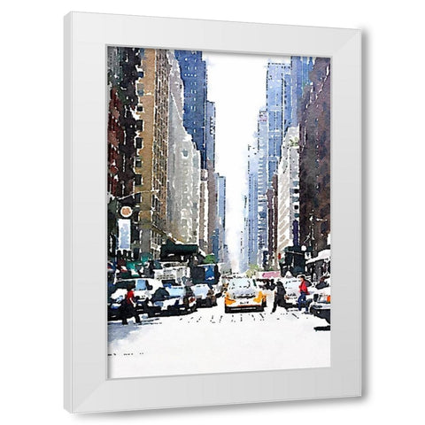 City Life White Modern Wood Framed Art Print by Navas, Emily