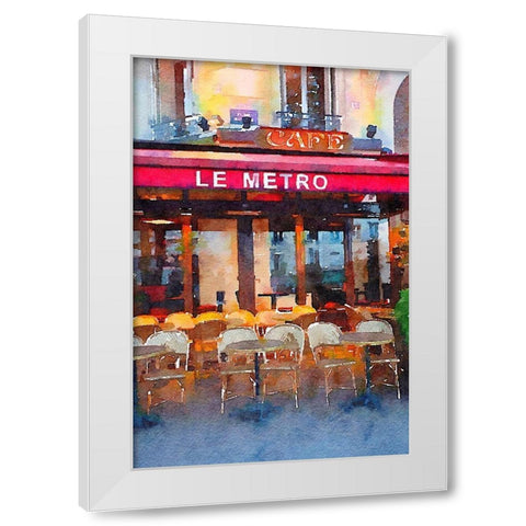 Watercolor Cafe White Modern Wood Framed Art Print by Navas, Emily