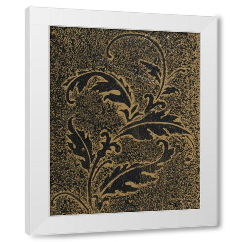 Leaf Scroll IV White Modern Wood Framed Art Print by Hakimipour, Tiffany