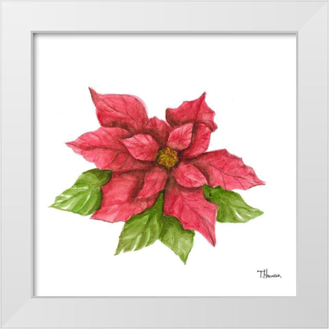 Poinsettia I White Modern Wood Framed Art Print by Hakimipour, Tiffany