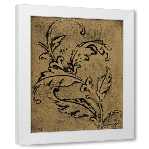 Leaf Scroll II White Modern Wood Framed Art Print by Hakimipour, Tiffany