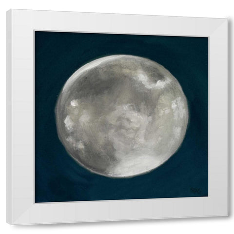 Moon Phase I White Modern Wood Framed Art Print by Hakimipour, Tiffany