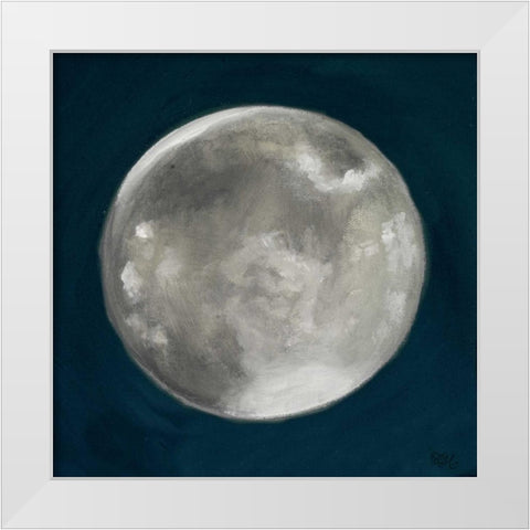 Moon Phase I White Modern Wood Framed Art Print by Hakimipour, Tiffany