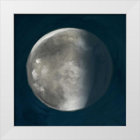 Moon Phase II White Modern Wood Framed Art Print by Hakimipour, Tiffany