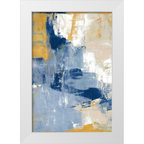Golden Indigo Beauty I White Modern Wood Framed Art Print by Loreth, Lanie