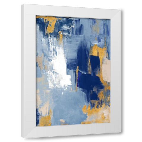 Golden Indigo Beauty II White Modern Wood Framed Art Print by Loreth, Lanie