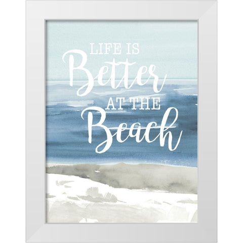 At the Beach White Modern Wood Framed Art Print by Loreth, Lanie