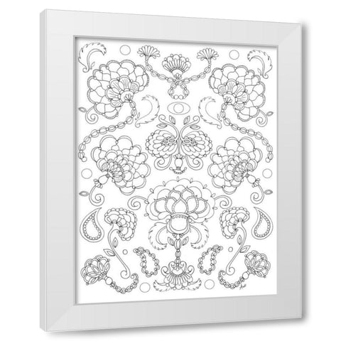 Floral Chain I White Modern Wood Framed Art Print by Metz, Andi