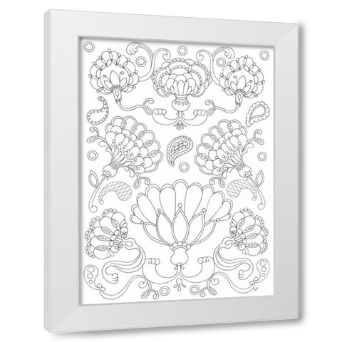 Floral Chain II White Modern Wood Framed Art Print by Metz, Andi