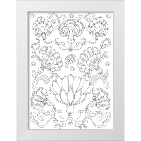 Floral Chain II White Modern Wood Framed Art Print by Metz, Andi
