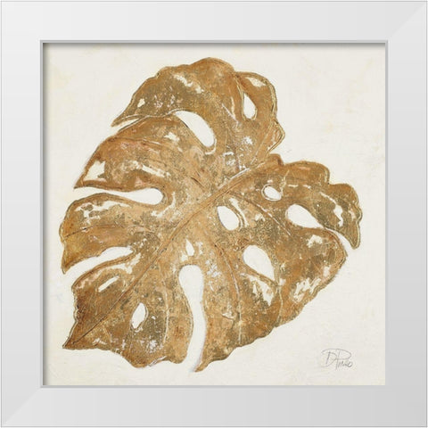Golden Leaf Palm II White Modern Wood Framed Art Print by Pinto, Patricia