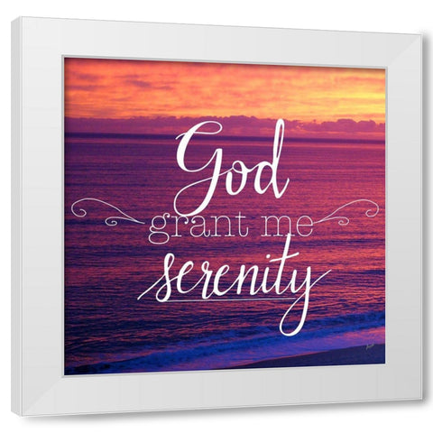 God Grant Me Serenity White Modern Wood Framed Art Print by Metz, Andi