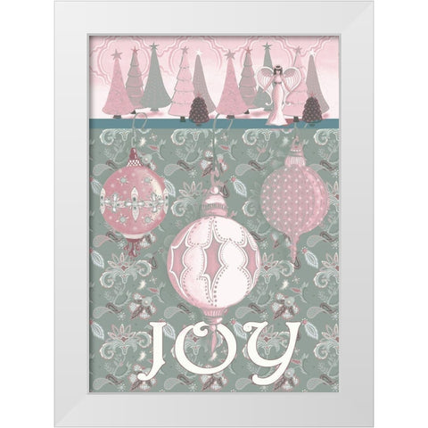 Pink Wonderland Joy White Modern Wood Framed Art Print by Metz, Andi