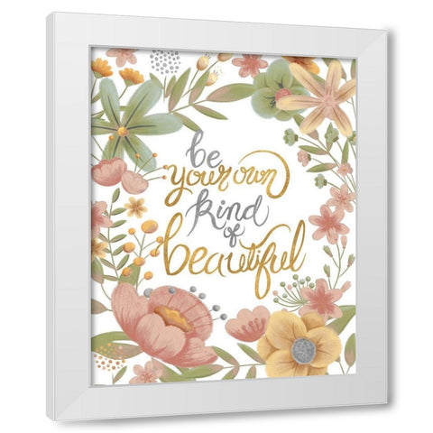 Youre Beautiful (Pastels) White Modern Wood Framed Art Print by Josefina