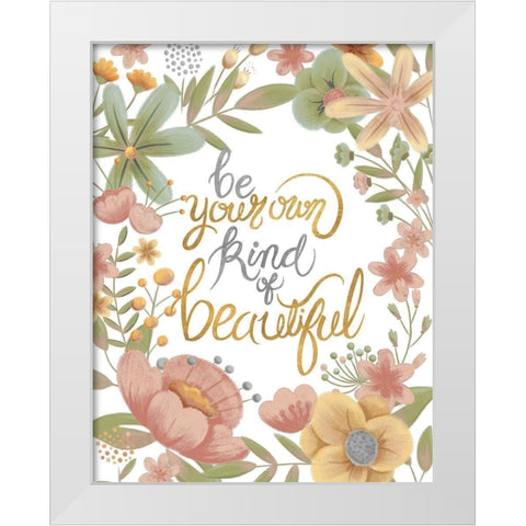 Youre Beautiful (Pastels) White Modern Wood Framed Art Print by Josefina