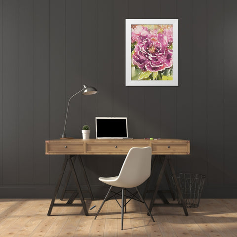 Purple Blossoms White Modern Wood Framed Art Print by Navas, Emily