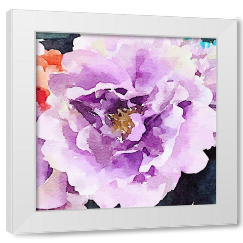 Purple Flower White Modern Wood Framed Art Print by Navas, Emily