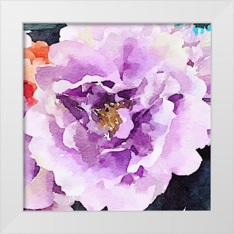 Purple Flower White Modern Wood Framed Art Print by Navas, Emily