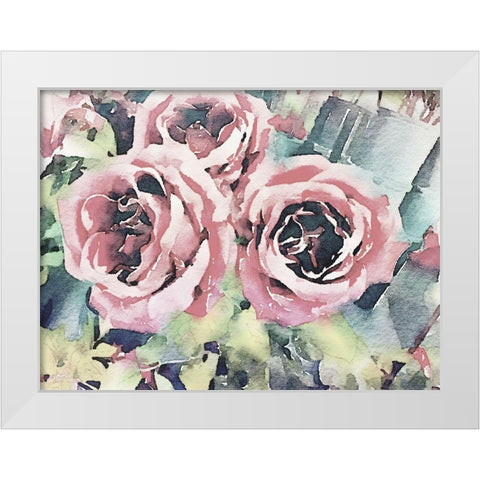 Vintage Roses White Modern Wood Framed Art Print by Navas, Emily