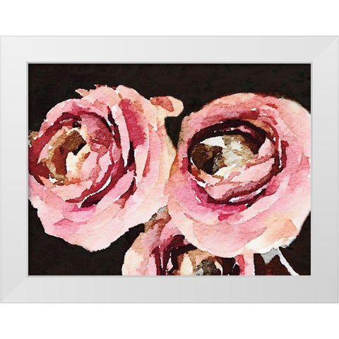 Dark Roses White Modern Wood Framed Art Print by Navas, Emily