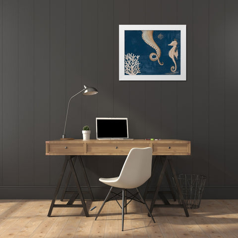 Coastal Life on Blue II White Modern Wood Framed Art Print by Ritter, Gina