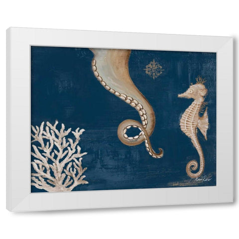 Coastal Life on Blue II White Modern Wood Framed Art Print by Ritter, Gina