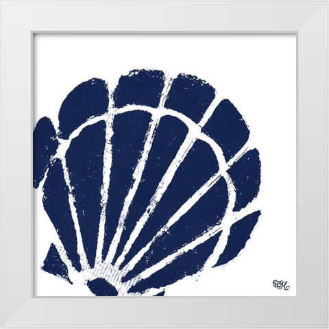 Coastal Navy on White I White Modern Wood Framed Art Print by Hakimipour, Tiffany
