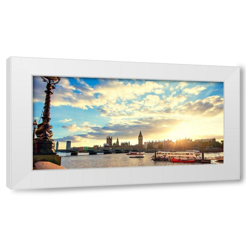 Thames River White Modern Wood Framed Art Print by Navas, Emily
