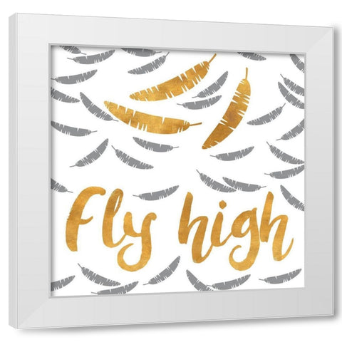 Fly High White Modern Wood Framed Art Print by SD Graphics Studio