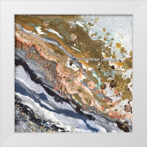 Turbulence Square II White Modern Wood Framed Art Print by Pinto, Patricia