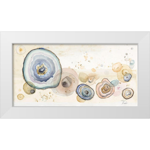 Agates Flying Watercolor White Modern Wood Framed Art Print by Pinto, Patricia