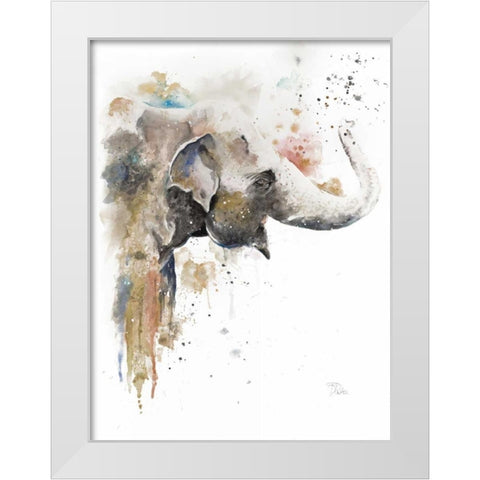 Water Elephant White Modern Wood Framed Art Print by Pinto, Patricia