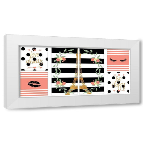 Paris Lady Pack White Modern Wood Framed Art Print by SD Graphics Studio