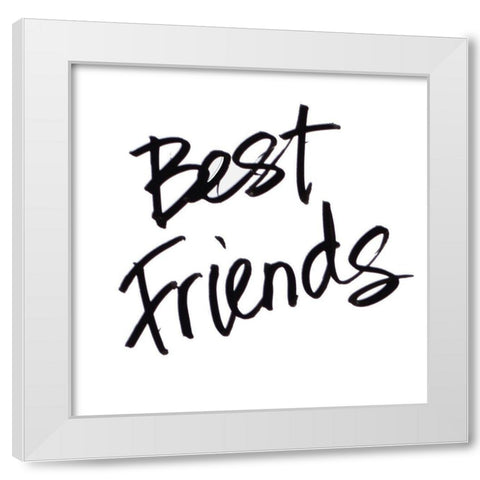 Best Friends White Modern Wood Framed Art Print by SD Graphics Studio