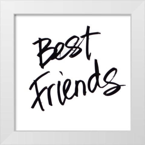 Best Friends White Modern Wood Framed Art Print by SD Graphics Studio