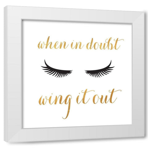 Golden Glam I White Modern Wood Framed Art Print by SD Graphics Studio