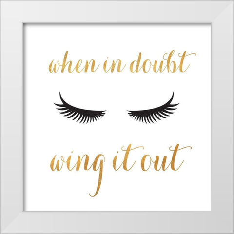 Golden Glam I White Modern Wood Framed Art Print by SD Graphics Studio