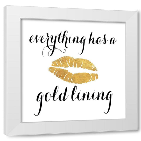 Golden Glam II White Modern Wood Framed Art Print by SD Graphics Studio