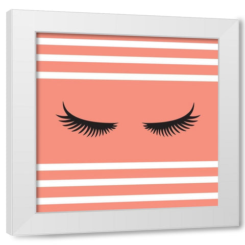 Lashes White Modern Wood Framed Art Print by SD Graphics Studio