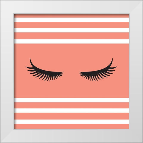 Lashes White Modern Wood Framed Art Print by SD Graphics Studio