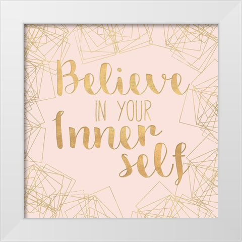 Fractal Inspiration II White Modern Wood Framed Art Print by SD Graphics Studio