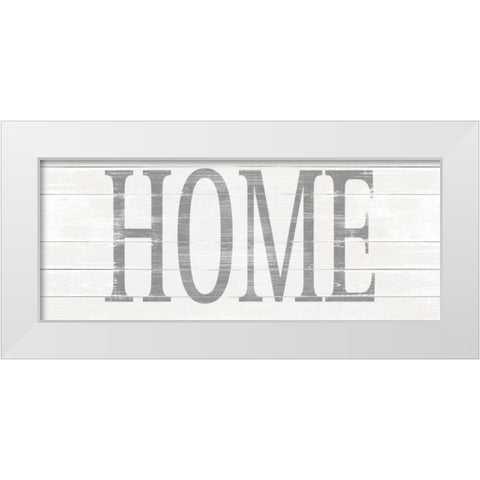 Home White Modern Wood Framed Art Print by SD Graphics
