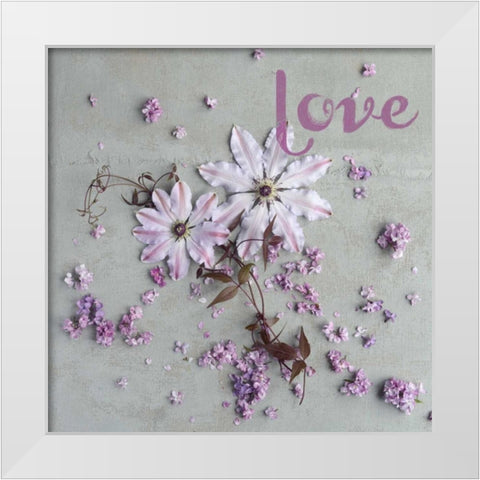 Love White Modern Wood Framed Art Print by Gardner, Sarah