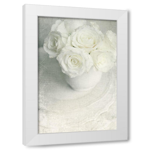 All White Bouquet White Modern Wood Framed Art Print by Gardner, Sarah